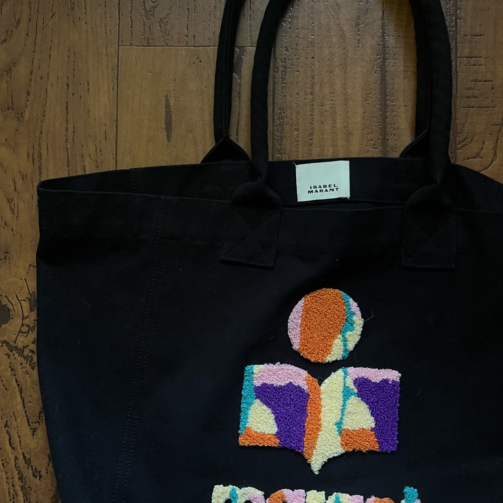 Isabel Marant Black Tote with Multicolor Logo - Picture 8 of 14